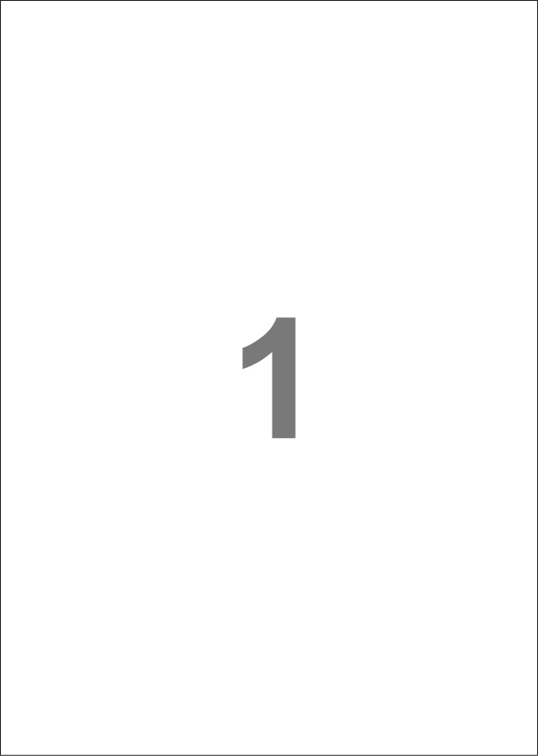 A4-1 slids, 1 Udstanset etiket/ark, 210,0 x 295,3 mm, hvid mat, aftag. lim,100 ark