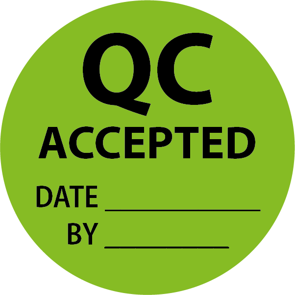 Kvalitetssikring/ QC Accepted, Ø32mm, 1.000 stk. 