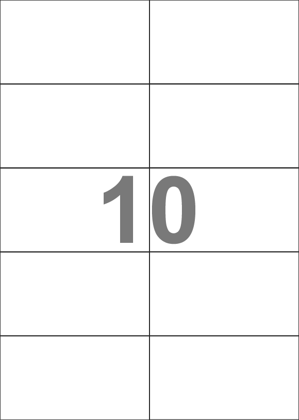 A4-10 slids, 10 Udstansede etiketter/ark, 105,0 x 59,1 mm, hvid mat, perm. lim, 100 ark