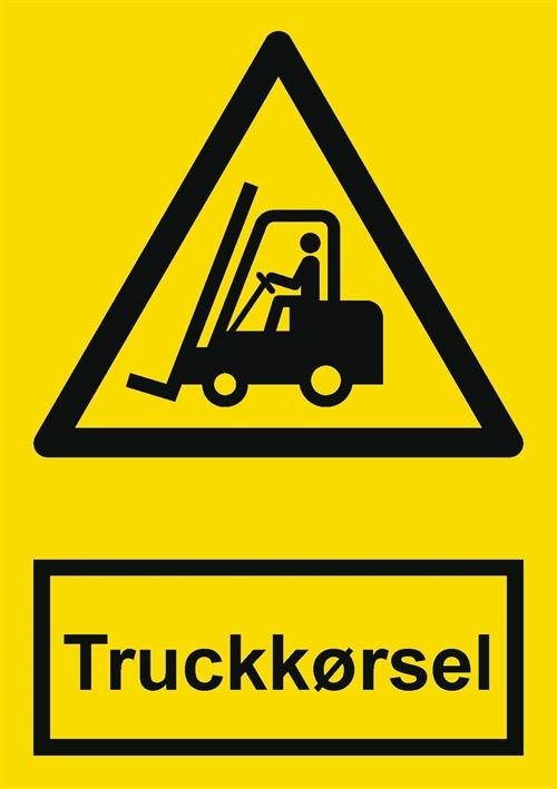 Advarsel truckkørsel label