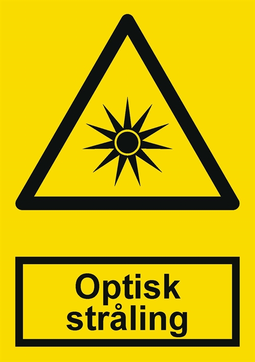 Advarsel optisk stråling label