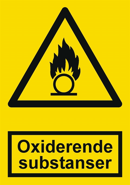 Advarsel oxiderende substanser label