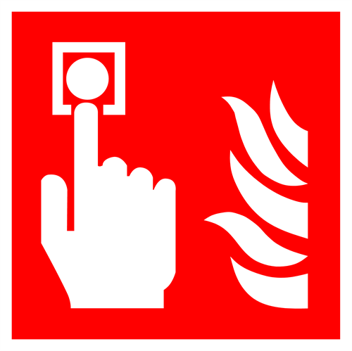 Brandskilt der viser brandtryk uden tekst