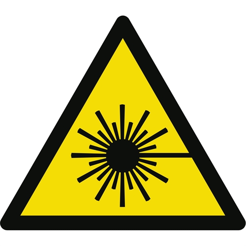 Advarsel laserstråle label