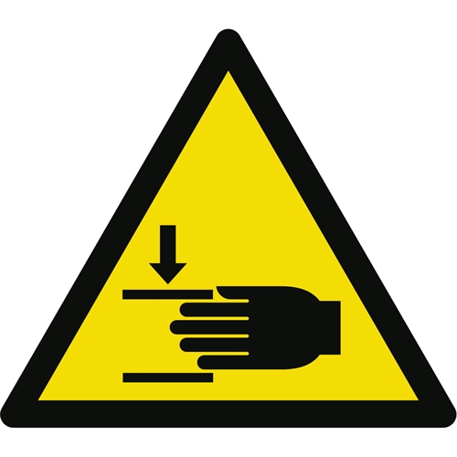 Advarsel fare for kvæstelse af hånd label