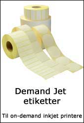 Demand Jet etiketter. Etiketter til inkjet printere. Vælg mellem gloss og matcoated papir