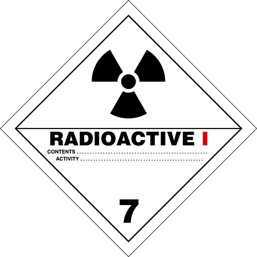 Radioaktive stoffer 1 - Fareklasse 7 - 250 stk.