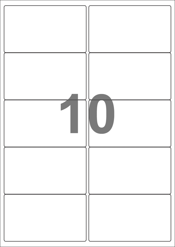 A4-10 BASIC, 10 Udstansede etiketter/ark, 99,1 x 57,0 mm, hvid mat, perm. lim, 100 ark