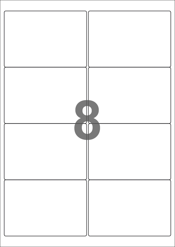 A4-8 PREMIUM, 8 Udstansede etiketter/ark, 99,1 x 67,7 mm, hvid mat, 100 ark