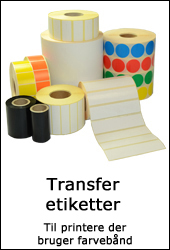 Etiketter på ruller: Transferetiketter til brug i printer med farvebånd