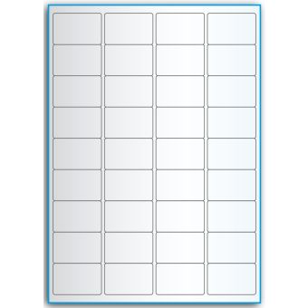 A4-36, 36 etiketter/ark, transparent – permanent lim – 48,0 x 31,0 mm – 50 ark - A-4 etiketter, transparente etiketter