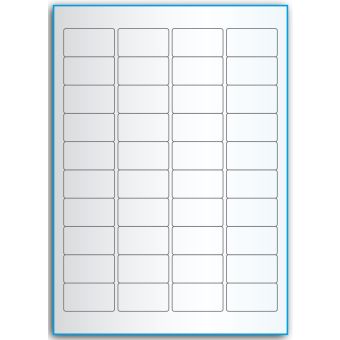 A4-40, 40 etiketter/ark, transparent – permanent lim – 45,7 x 25,4 mm – 50 ark - A-4 etiketter, transparente etiketter