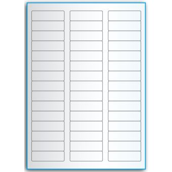 A4-45, 45 etiketter/ark, transparent – permanent lim – 58,0 x 17,8 mm – 50 ark - A-4 etiketter, transparente etiketter