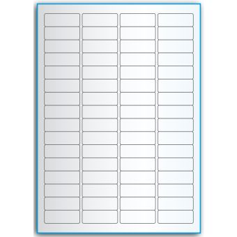 A4-64, 64 etiketter/ark, transparent – permanent lim – 45,7 x 16,9 mm – 50 ark - A-4 etiketter, transparente etiketter