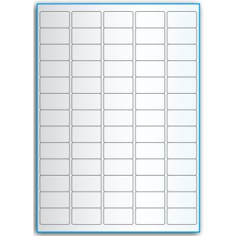A4-65, 65 etiketter/ark, transparent – permanent lim – 38,1 x 21,2 mm – 50 ark - A-4 etiketter, transparente etiketter