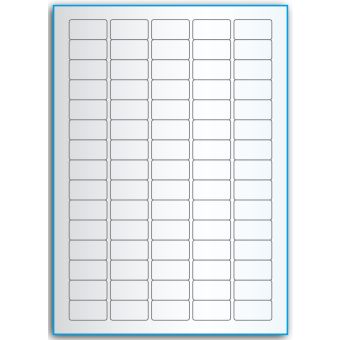 A4-75, 75 etiketter/ark, transparent – permanent lim – 34,0 x 18,0 mm – 50 ark - A-4 etiketter, transparente etiketter