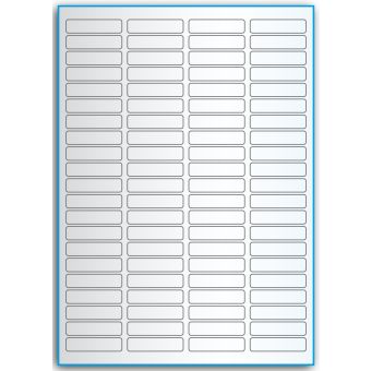 A4-84, 84 etiketter/ark, transparent – permanent lim – 46,0 x 11,1 mm – 50 ark - A-4 etiketter, transparente etiketter