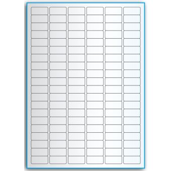 A4-120, 120 etiketter/ark, transparent – permanent lim – 30,0 x 14,0 mm – 50 ark - A-4 etiketter, transparente etiketter