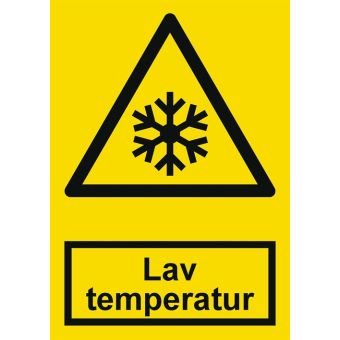 Selvklæbende Advarselsskilt – Lav temperatur (ISO 7010 W010) - Sikkerhedsskilte