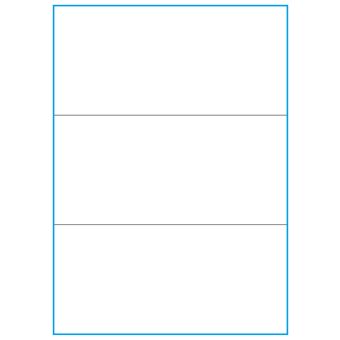A4-3 slids, 3 etiketter/ark, hvid mat – 210,0 x 98,4 mm – 100 ark - A-4 etiketter, hvid mat, permanent og aftagelig lim