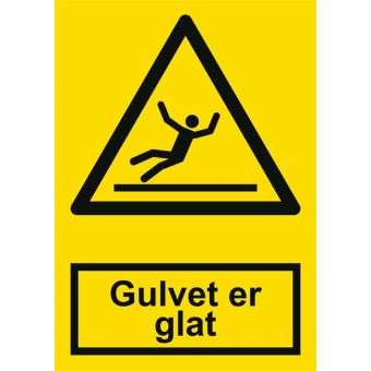 Selvklæbende Advarselsskilt – Glat overflade (ISO 7010 W011) - Sikkerhedsskilte