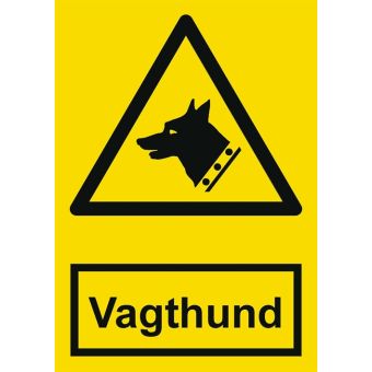 Selvklæbende Advarselsskilt – Vagthund (ISO 7010 W013) - Sikkerhedsskilte