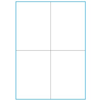 A4-4 slids, 4 etiketter/ark, hvid mat – 105,0 x 147,6 mm – 100 ark - A-4 etiketter, hvid mat, permanent og aftagelig lim