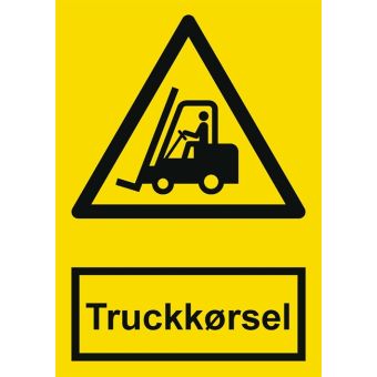 Selvklæbende Advarselsskilt – Truckkørsel (ISO 7010 W014) - Sikkerhedsskilte