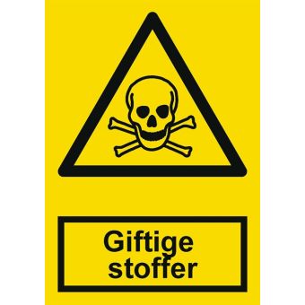 Selvklæbende Advarselsskilt – Giftige stoffer (ISO 7010 W016) - Sikkerhedsskilte