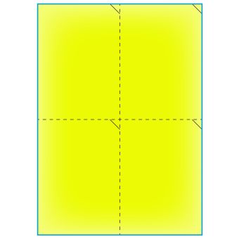 A4-4 perf. gul neon, 4 etiketter/ark, gul neon – permanent lim – 105,0 x 147,6 mm – 100 ark - A-4 etiketter gul neon