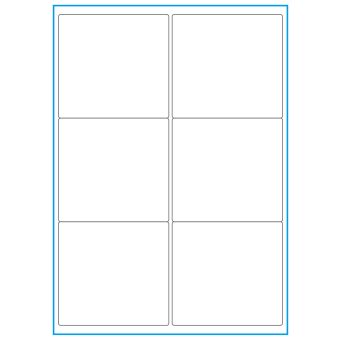 A4-6, 6 etiketter/ark, hvid mat – 99,1 x 93,1 mm – 100 ark - 