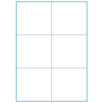 A4-6 slids, 6 etiketter/ark, hvid mat – 105,0 x 98,4 mm – 100 ark - A-4 etiketter, hvid mat, permanent og aftagelig lim