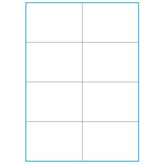 A4-8 slids, 8 etiketter/ark, hvid mat – 105,0 x 73,8 mm – 100 ark - A-4 etiketter, hvid mat, permanent og aftagelig lim
