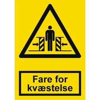 Selvklæbende Advarselsskilt – Fare for kvæstelse (ISO 7010 W019) - Sikkerhedsskilte