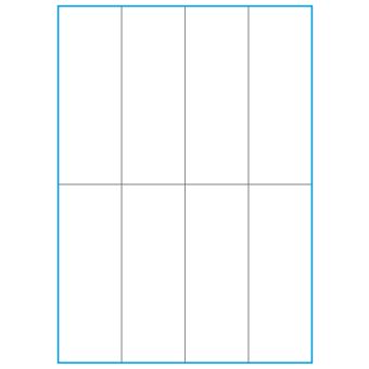 A4-8-smal slids, 8 etiketter/ark, hvid mat – 52,5 x 147,6 mm – 100 ark - A-4 etiketter, hvid mat, permanent og aftagelig lim