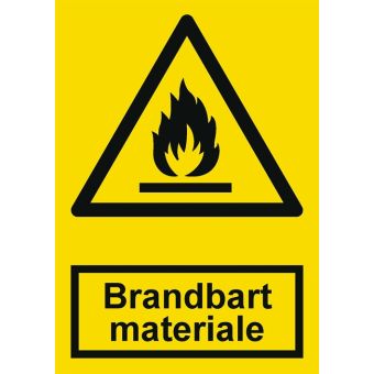 Selvklæbende Advarselsskilt – Brandbart materiale (ISO 7010 W021) - Sikkerhedsskilte
