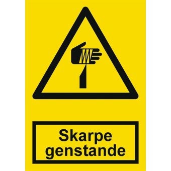 Selvklæbende Advarselsskilt – Skarpe genstande (ISO 7010 W022) - Sikkerhedsskilte