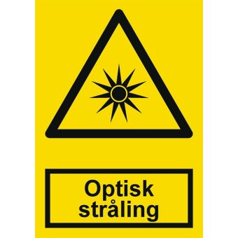 Selvklæbende Advarselsskilt – Optisk stråling (ISO 7010 W027) - Fortrykte labels