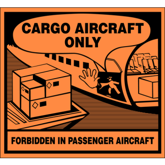 Selvklæbende Fareseddel i PP – Cargo Aircraft Only (CAO) – 110x120 mm – 250 stk. - Faresedler