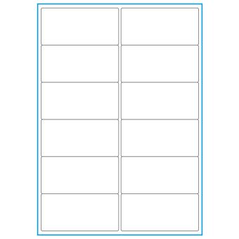 A4-12 smal, 12 etiketter/ark, hvid mat – 99,1 x 47,5 mm – 100 ark - A-4 etiketter, hvid mat, permanent og aftagelig lim