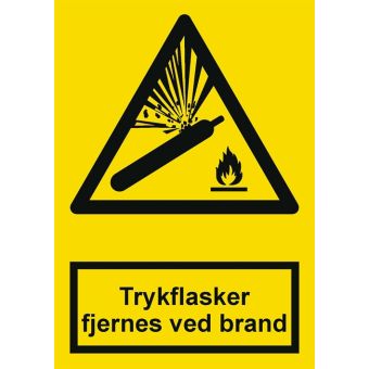 Selvklæbende Advarselsskilt – Trykflasker (ISO 7010 W029) - Fortrykte labels