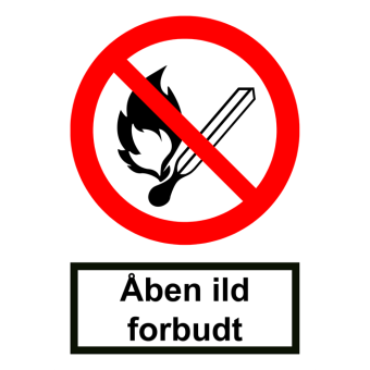 Selvklæbende Forbudsskilt – Åben ild forbudt (ISO 7010 P003) - Fortrykte labels