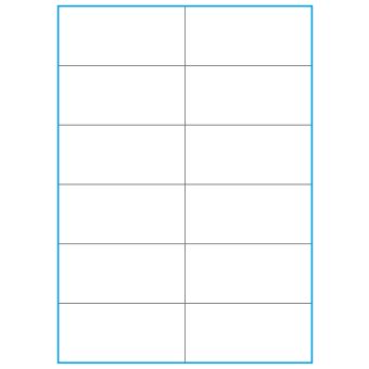 A4-12-smal slids, 12 etiketter/ark, hvid mat – 105,0 x 49,2 mm – 100 ark - A-4 etiketter, hvid mat, permanent og aftagelig lim