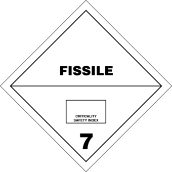 Selvklæbende Fareseddel i PP – Fissile stoffer (Klasse 7) – 250 stk. - Faresedler