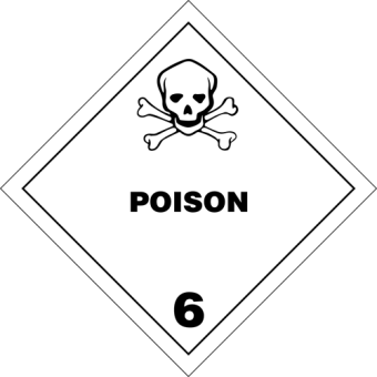 Selvklæbende Fareseddel i PP – Giftige stoffer (Klasse 6 - Poison) – 250 stk. - Faresedler
