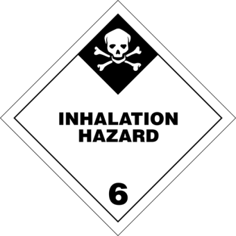 Selvklæbende Fareseddel i PP – Giftige dampe (Klasse 6 - Inhalation Hazard) – 250 stk. - Faresedler