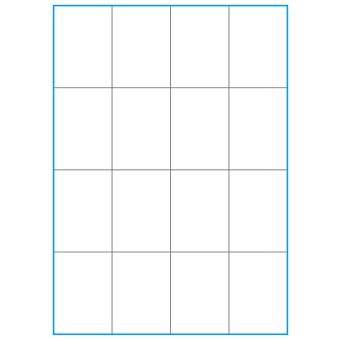A4-16 slids, 16 etiketter/ark, hvid mat – 52,5 x 73,8 mm – 100 ark - A-4 etiketter, hvid mat, permanent og aftagelig lim