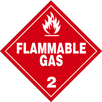Selvklæbende Fareseddel i PP – Brandfarlige gasser (Klasse 2.1) – 250 stk. - Fortrykte labels