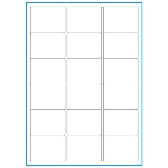 A4-18, 18 etiketter/ark, hvid mat – 63,5 x 46,6 mm – 100 ark - 