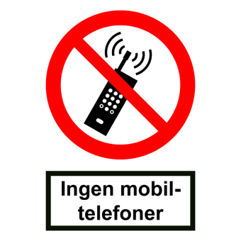 Selvklæbende Forbudsskilt – Ingen mobiltelefoner (ISO 7010 P013) - Forbudsskilte